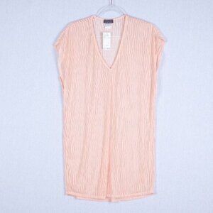 NWT Jordan Taylor Womens Burnout V-Neck Cover Up Size M Pink Summer Beach Travel